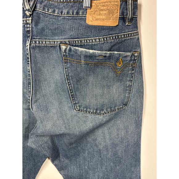 Volcom Enowen Classic Straight Leg Denim Skater Jeans Streetwear Blue Size 38 - Picture 11 of 16